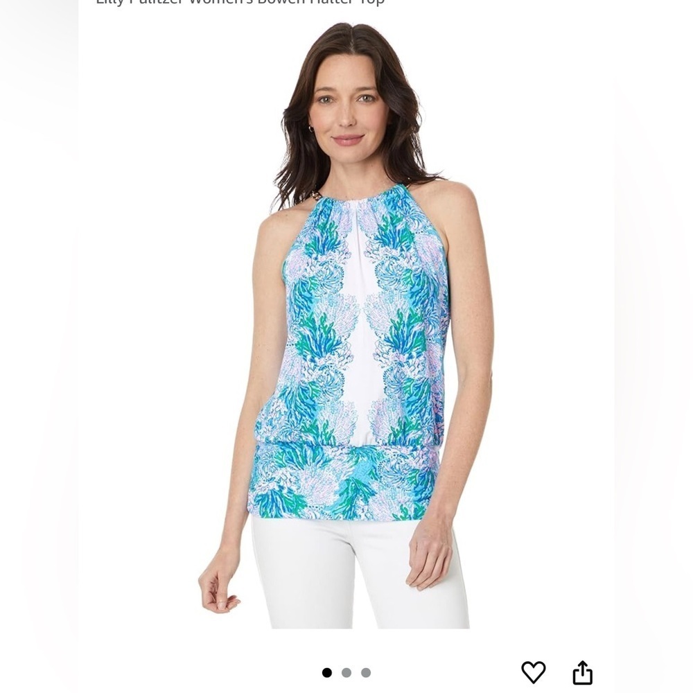 Lilly Pulitzer Women’s Floral Ocean Gold Chain Bowen Halter Top XS NWT Vacation